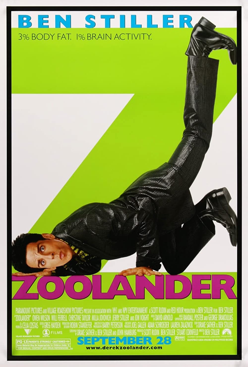 In Zoolander, step into the glamorous and absurd world of male modeling with Derek Zoolander (Ben Stiller) as he navigates the fashion industry's eccentricities and rivalries. 